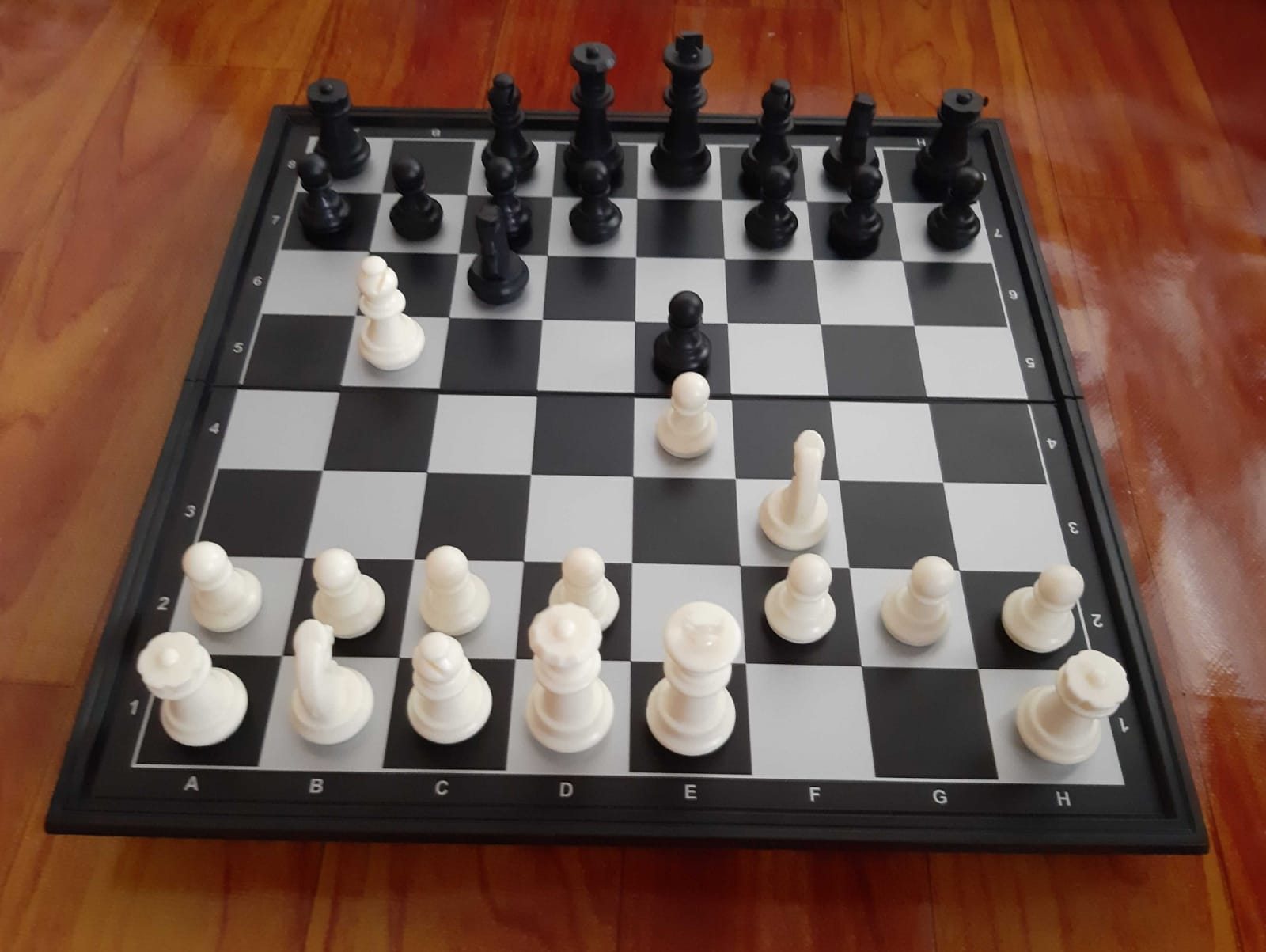 Chess board with chess pieces