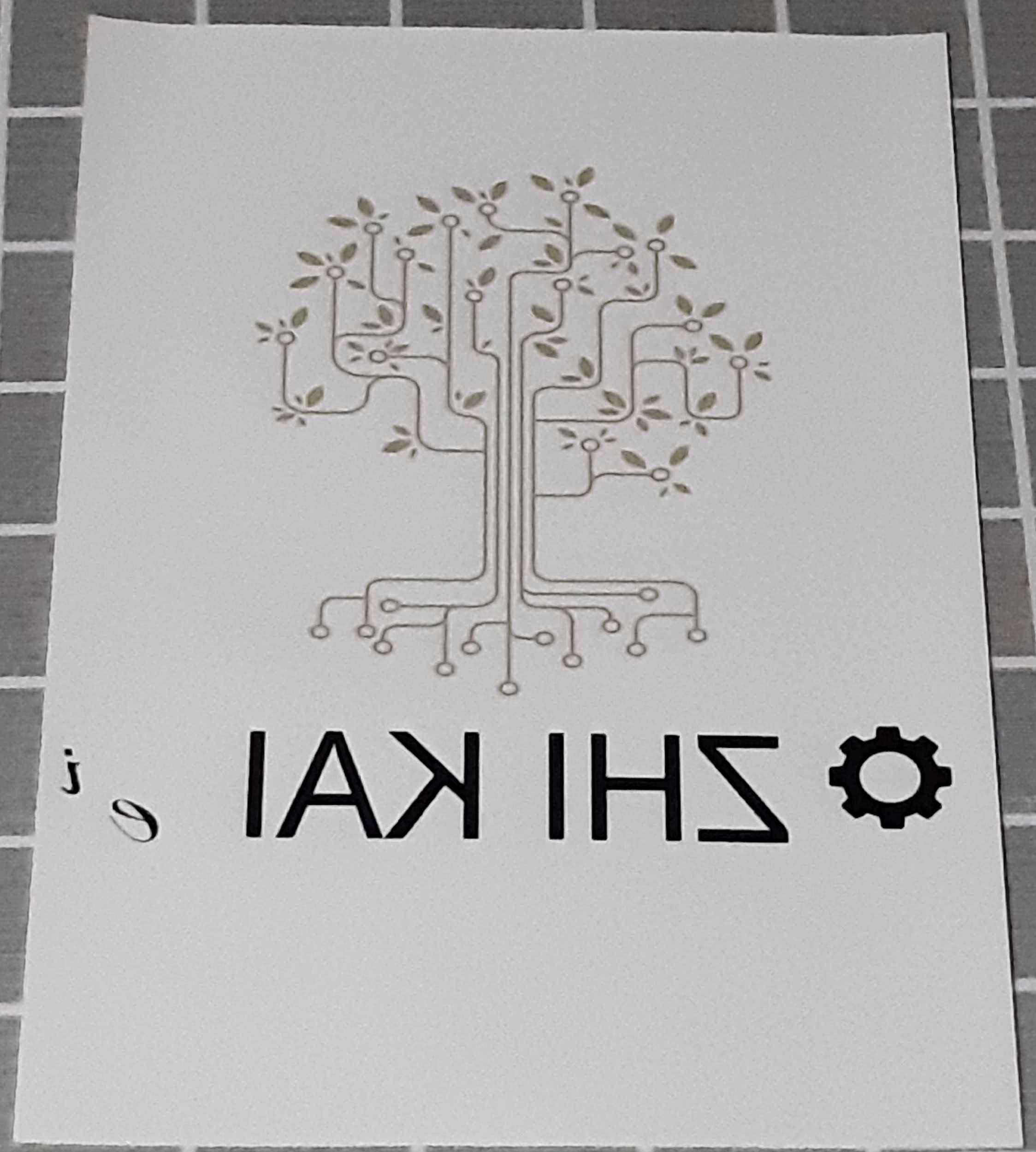 A sublimation paper with the intitial T-shirt design printed on it